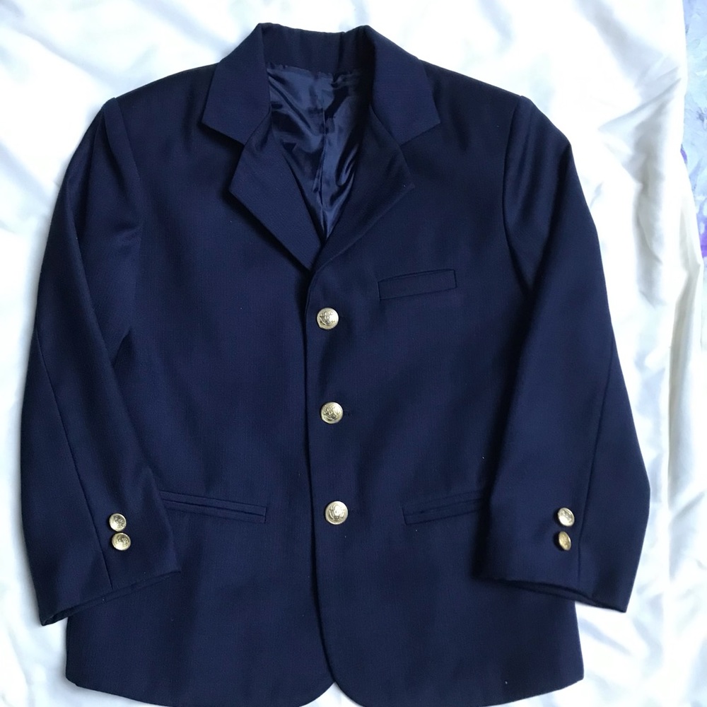 Boys Navy suit jacket by Lito-Navy Blue-size 10